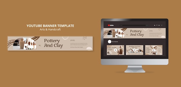 Free PSD arts and handcraft youtube banner template