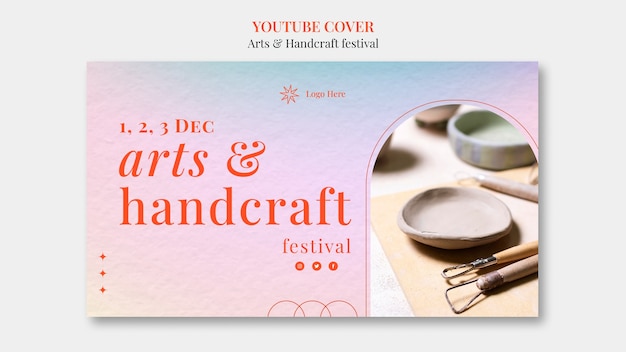 Arts and handcraft youtube cover template