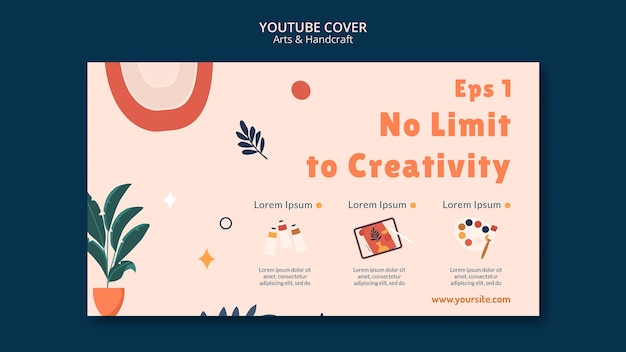 Free PSD arts and handcraft youtube cover