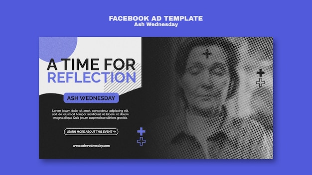 Free PSD ash wednesday celebration facebook template