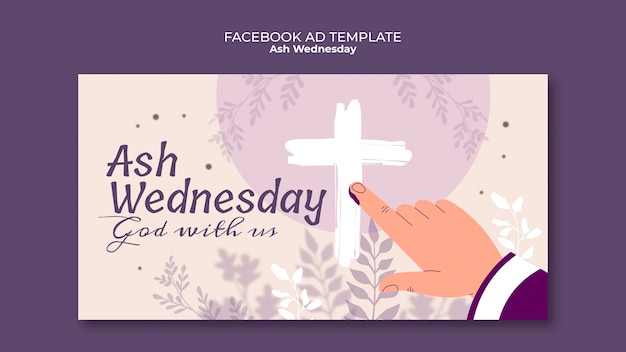Free PSD ash wednesday celebration facebook template