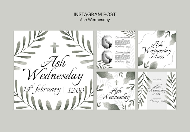 Free PSD ash wednesday celebration  instagram posts