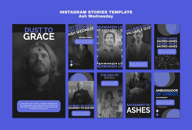 Free PSD ash wednesday celebration  instagram stories