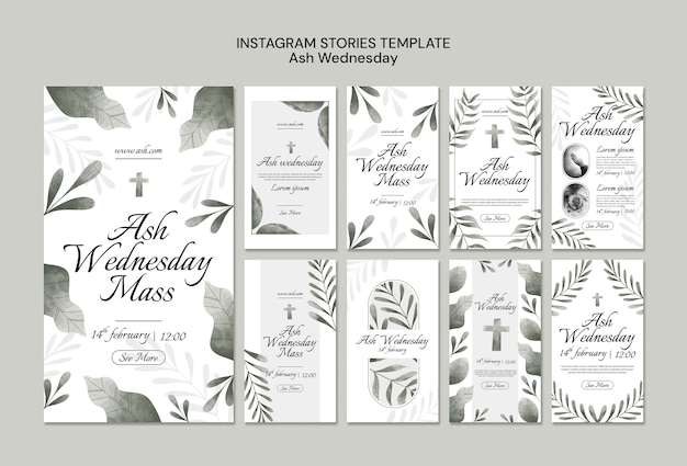 Free PSD ash wednesday celebration  instagram stories