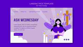 Free PSD ash wednesday celebration landing page template