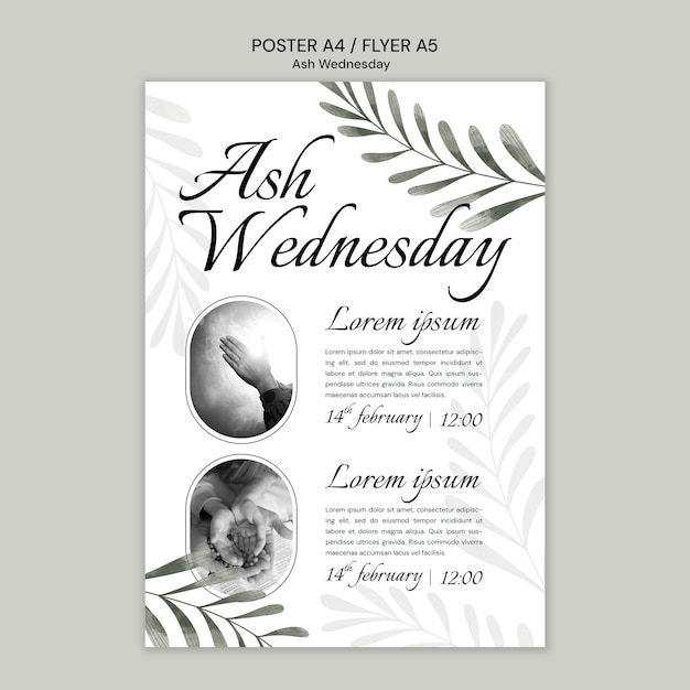 Ash Wednesday Celebration Poster Template – Free PSD Download