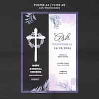 Free PSD ash wednesday celebration poster template