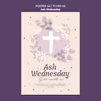 Free PSD ash wednesday celebration poster template