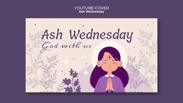 Free PSD ash wednesday celebration  youtube cover