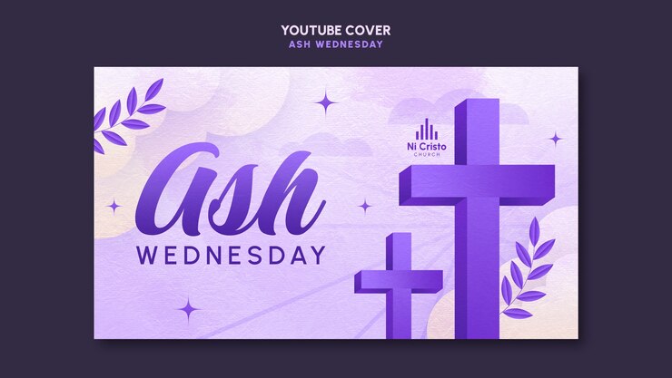 Free PSD ash wednesday template design