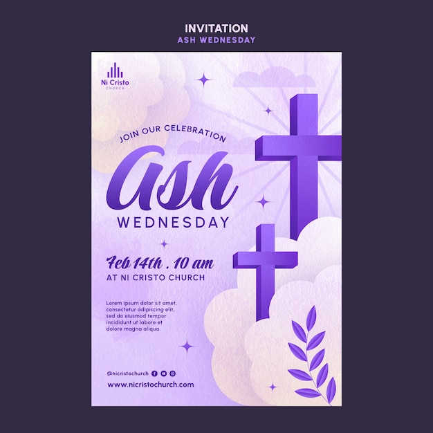 Ash wednesday template design