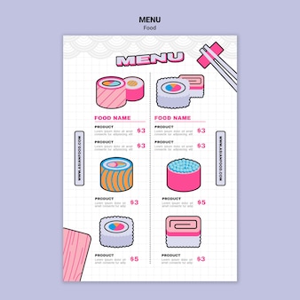 Asian food menu template