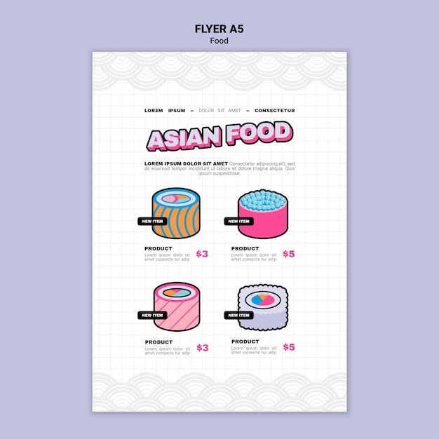 Asian food print template