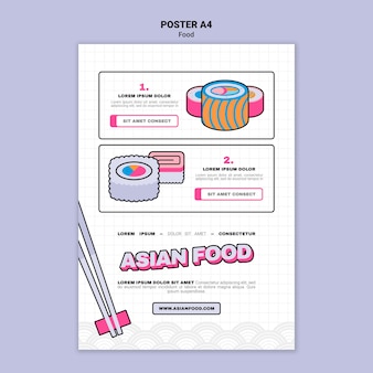 Asian food print template