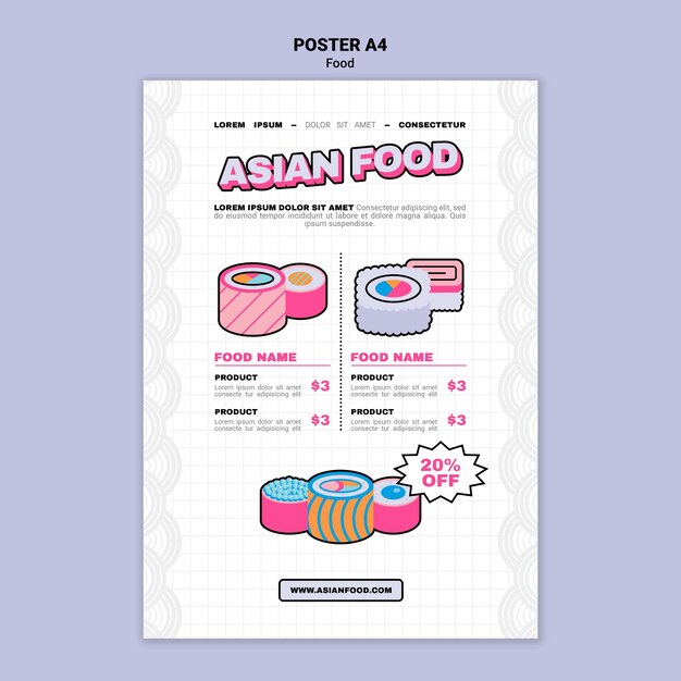 Asian food print template