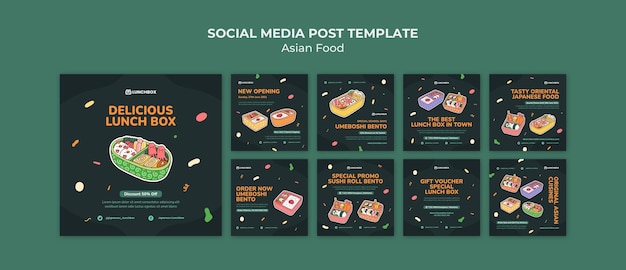 Asian food social media posts