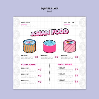 Free PSD | Asian food menu template