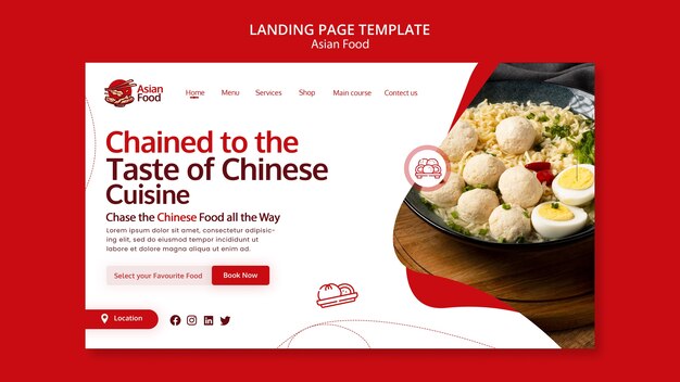 Free PSD asian food template design