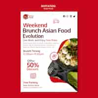 Free PSD asian food template design