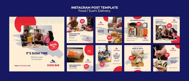 Free PSD asian food template design