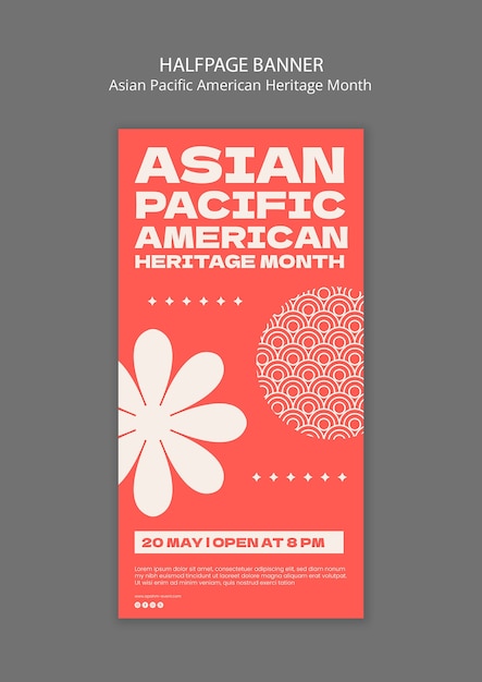 Бесплатный PSD Шаблон баннера месяца азиатско-тихоокеанского американского наследия