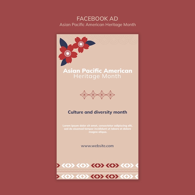 Free PSD asian pacific american heritage month facebook template