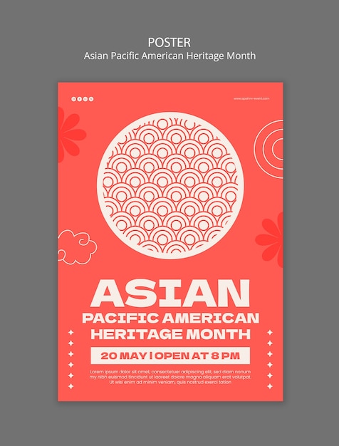 PSD gratuito poster del mese del patrimonio asiatico-pacifico americano