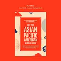 PSD gratuito poster del mese del patrimonio asiatico-pacifico americano