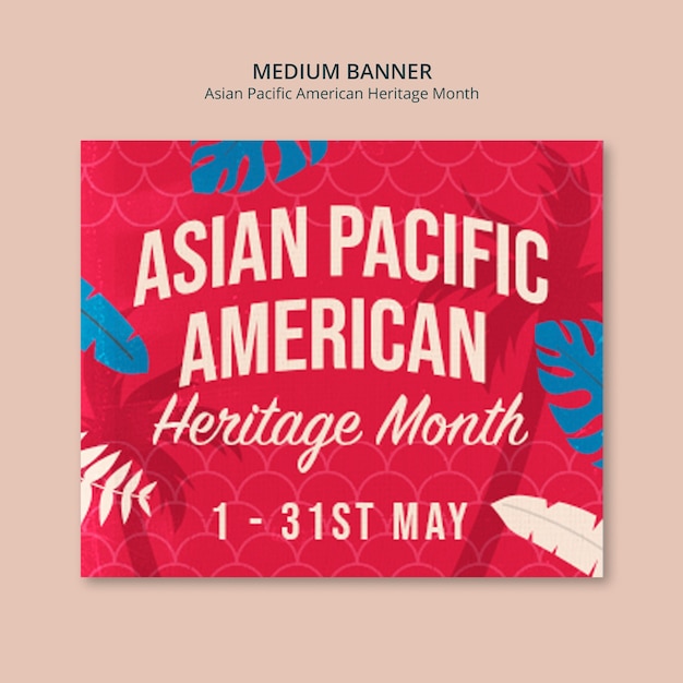 PSD gratuito disegno modello del mese del patrimonio asiatico-pacifico americano