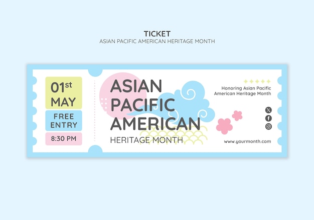 Free PSD asian pacific american heritage month ticket