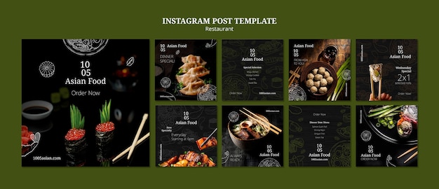 Бесплатный PSD Дизайн шаблона азиатского ресторана