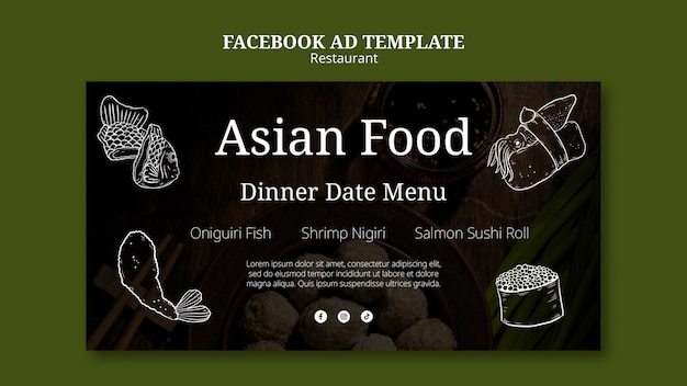 Free PSD asian restaurant  template design