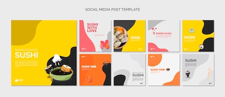 Asian sushi restaurant social media posts
