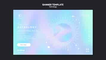 Free PSD astrology banner template holographic design