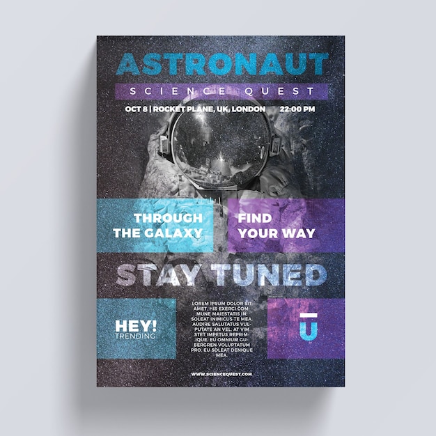 Free PSD astronaut flyer template