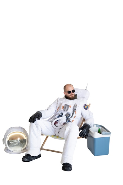 Free PSD astronaut wearing spacesuit