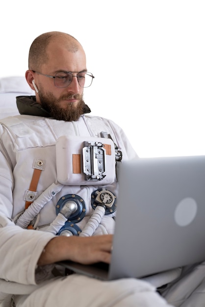 Free PSD astronaut wearing spacesuit