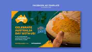 PSD gratuito template facebook per la celebrazione della giornata dell'australia