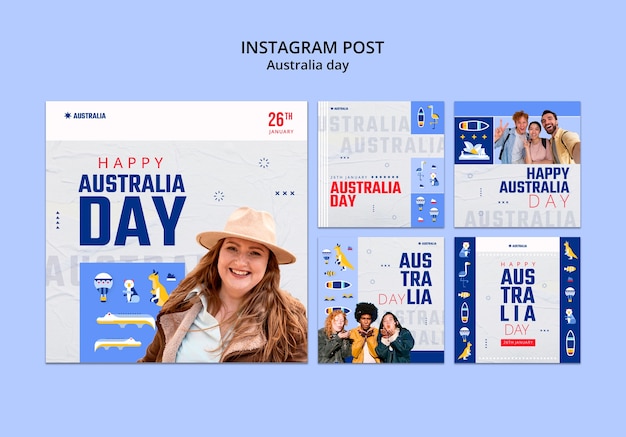 Free PSD australia day celebration  instagram posts