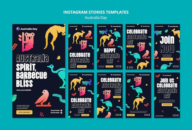 Free PSD australia day celebration instagram stories