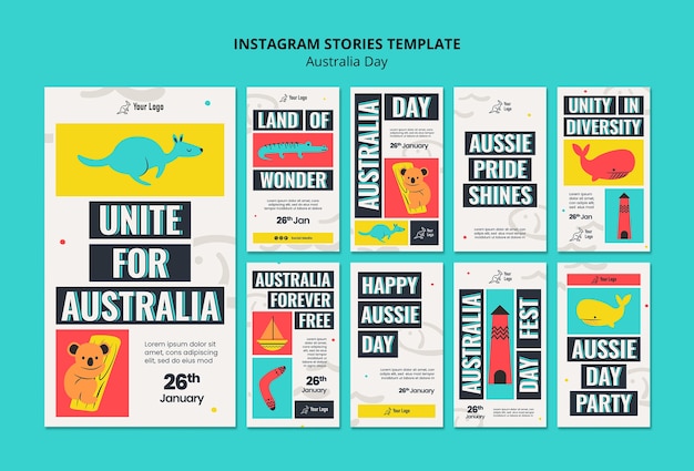 PSD gratuito celebrazione della festa dell'australia su instagram