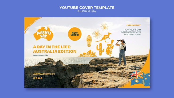 Free PSD australia day celebration youtube cover
