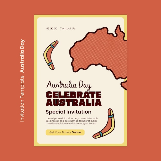 Free PSD australia day template design