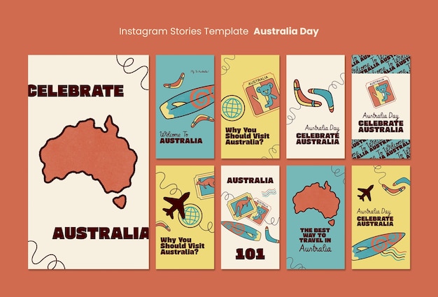 Free PSD australia day template design