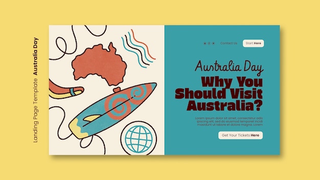 Free PSD australia day template design