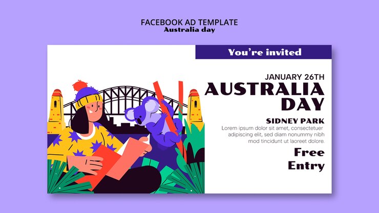 Free PSD australia day template design