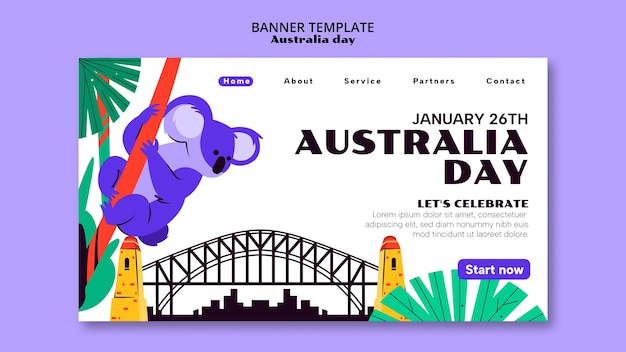 PSD gratuito disegno del modello del giorno dell'australia