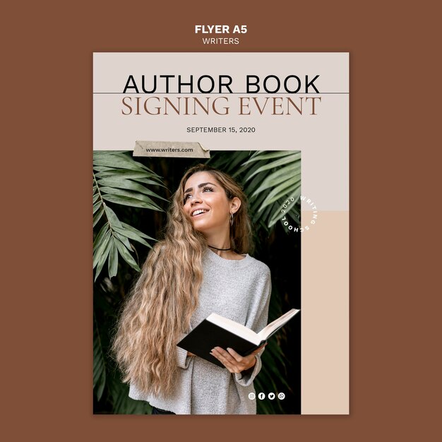 Шаблон флаера для подписания авторской книги