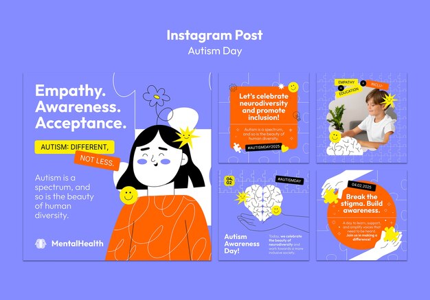 Autism day awareness template