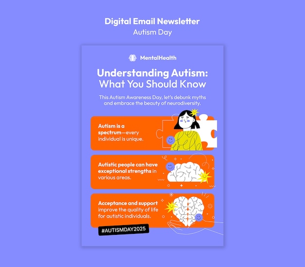 Autism day awareness template